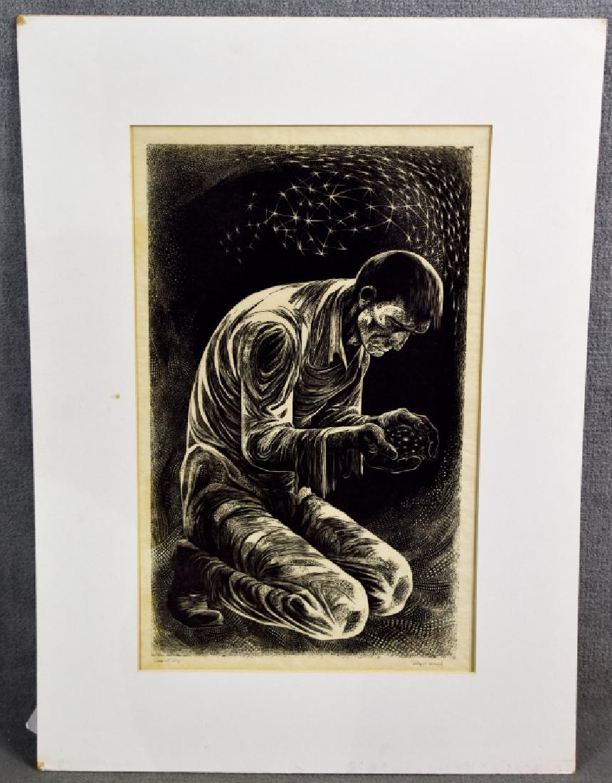 Lynd Kendall Ward Wood Engraving "Cup of Sky": Artist is American, 1905-1955. Signed. 21" H x 13" W.