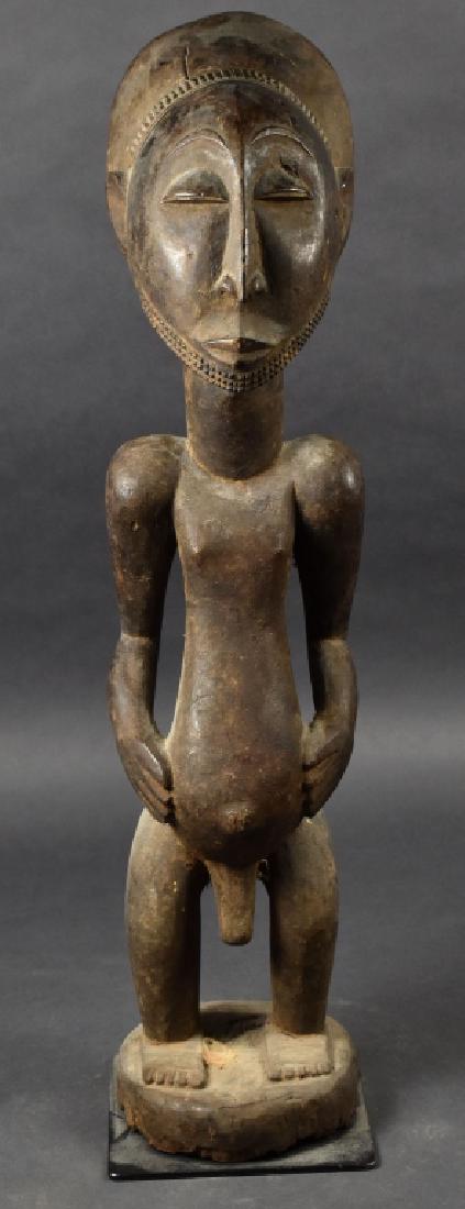 Hemba Male Figure: Central Africa. 24 1/2" H x 6" W base.