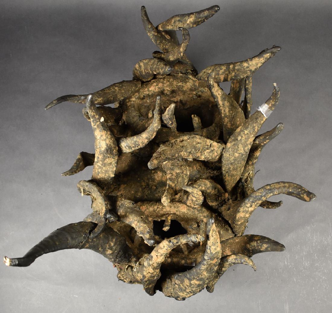 Bete-Gere Face Mask with Horns: 15" H x 17" W x 10" D.