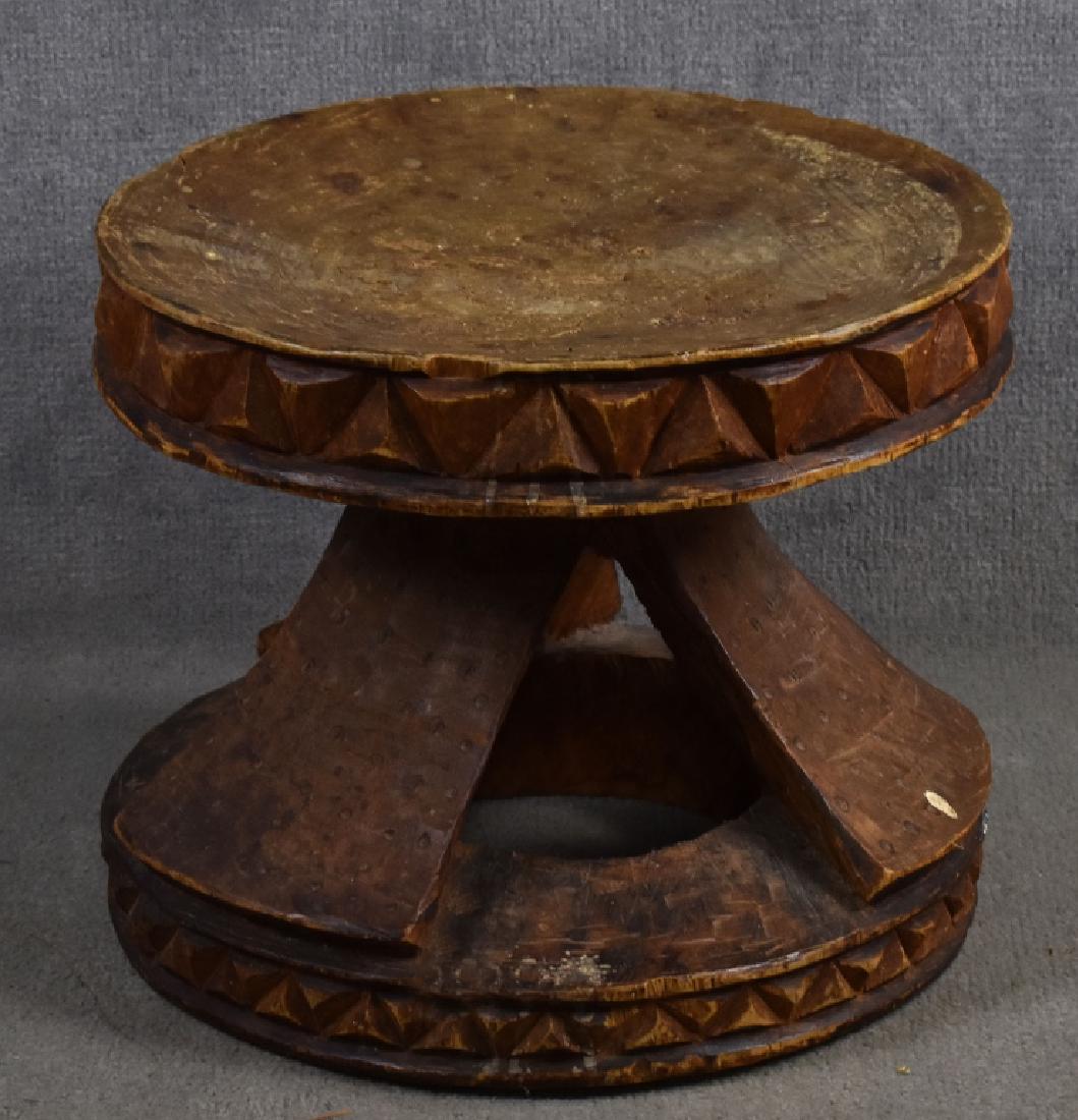 Carved Wood African Stool (1 of 3)