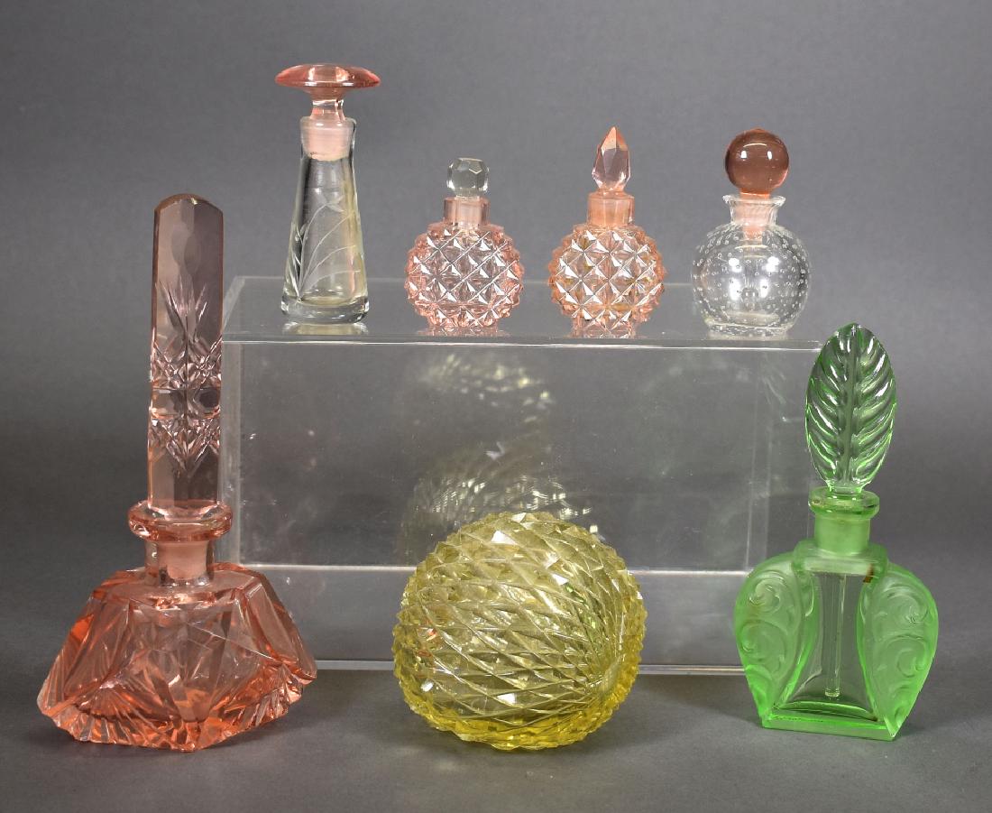 7 Vintage Crystal Perfume Bottles,  Marked Czech (1 of 5)