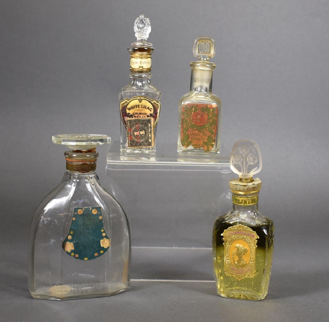 Circa 1930's Perfume Bottles, Molded Stoppers (1 of 4)