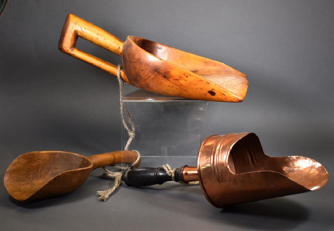 Two Wooden Scoops & Wood/Copper Scoop (1 of 5)