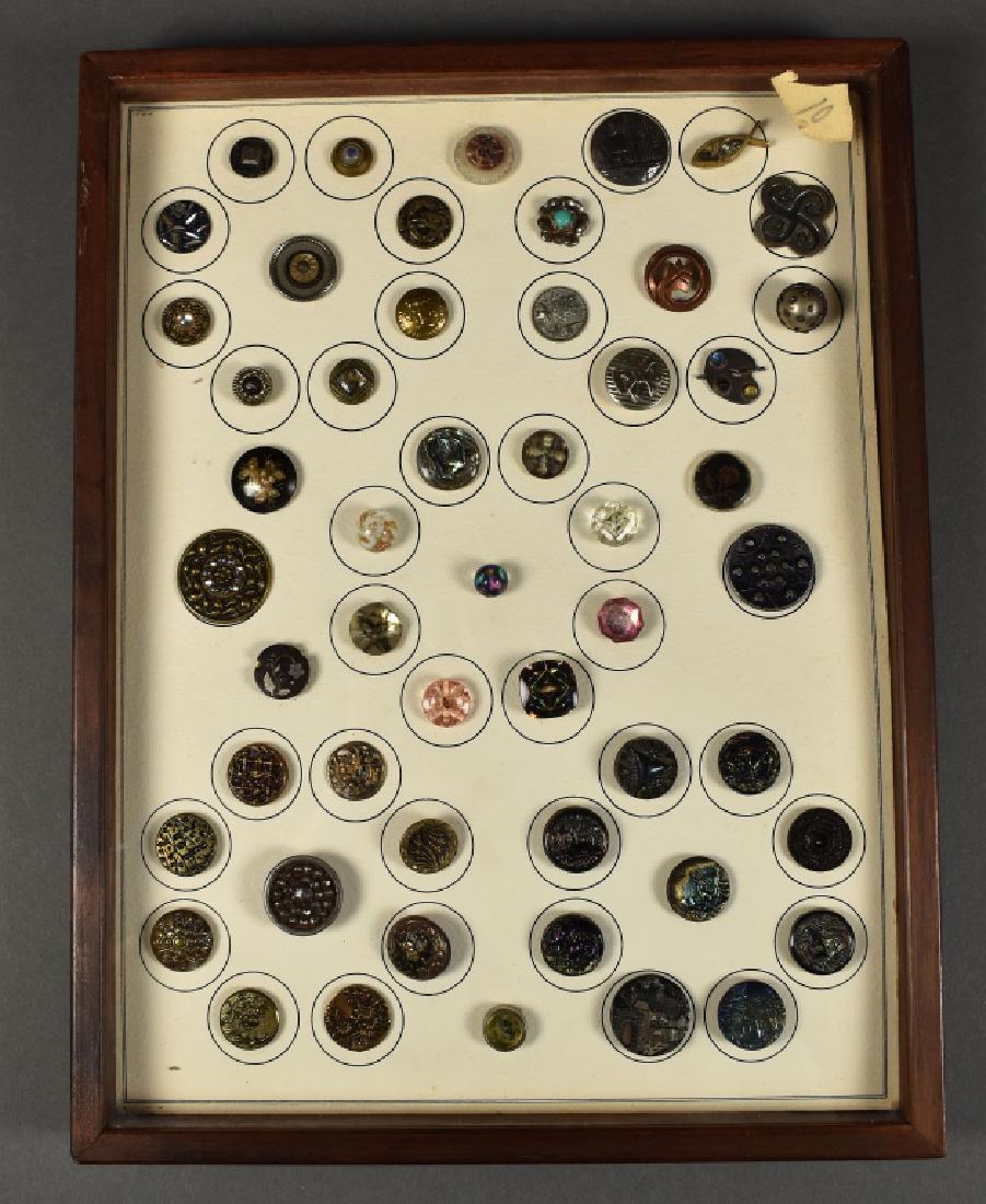 52 Antique Metal & Glass Clothing Buttons (1 of 6)