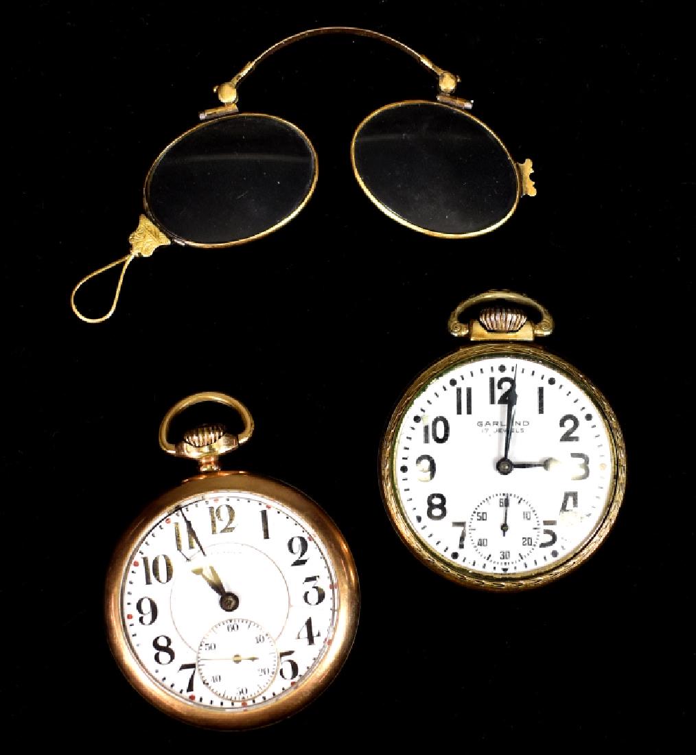 (2) 17 Jewel Pocket Watches & Spectacles (1 of 4)