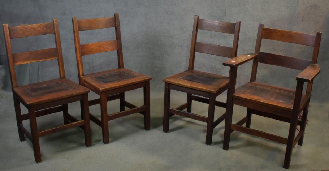 Gustav Stickley Set of 5 Oak Dining Chairs (1 of 6)