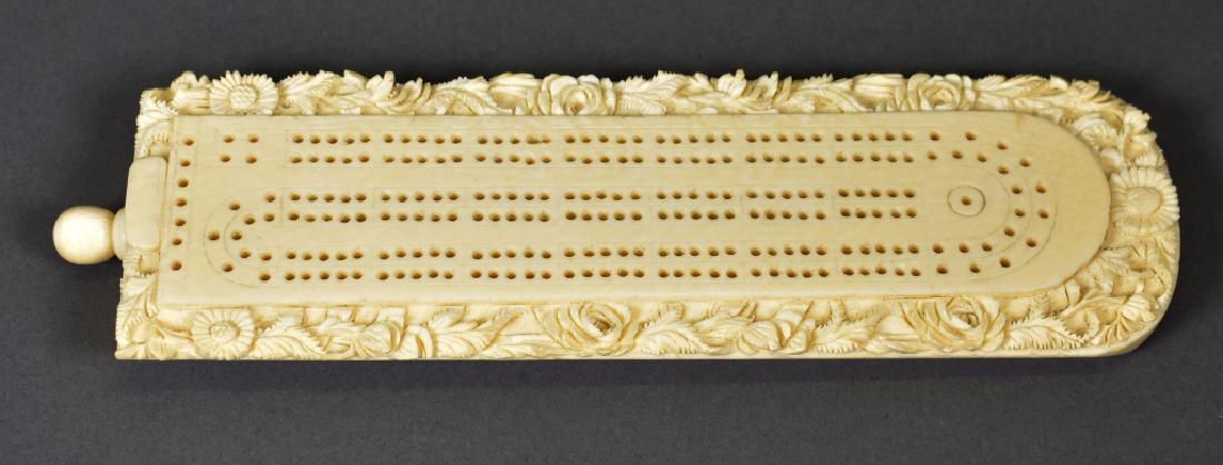 Antique Ivory Cribbage Board