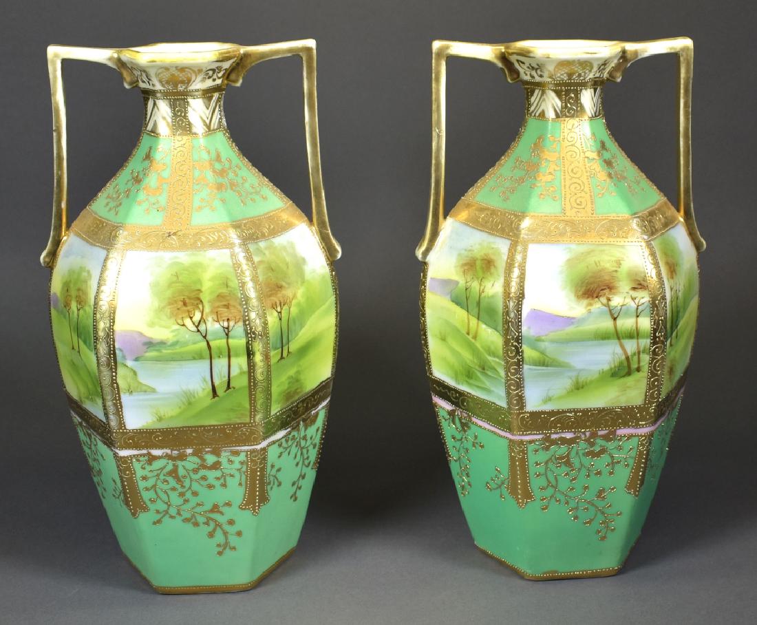 Pair of Handpainted Nippon Vases (1 of 4)