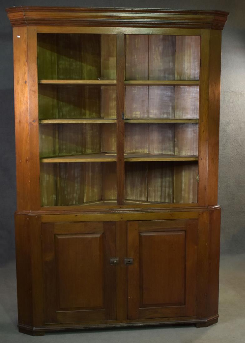 Walnut 2-Piece Corner Cupboard (1 of 6)