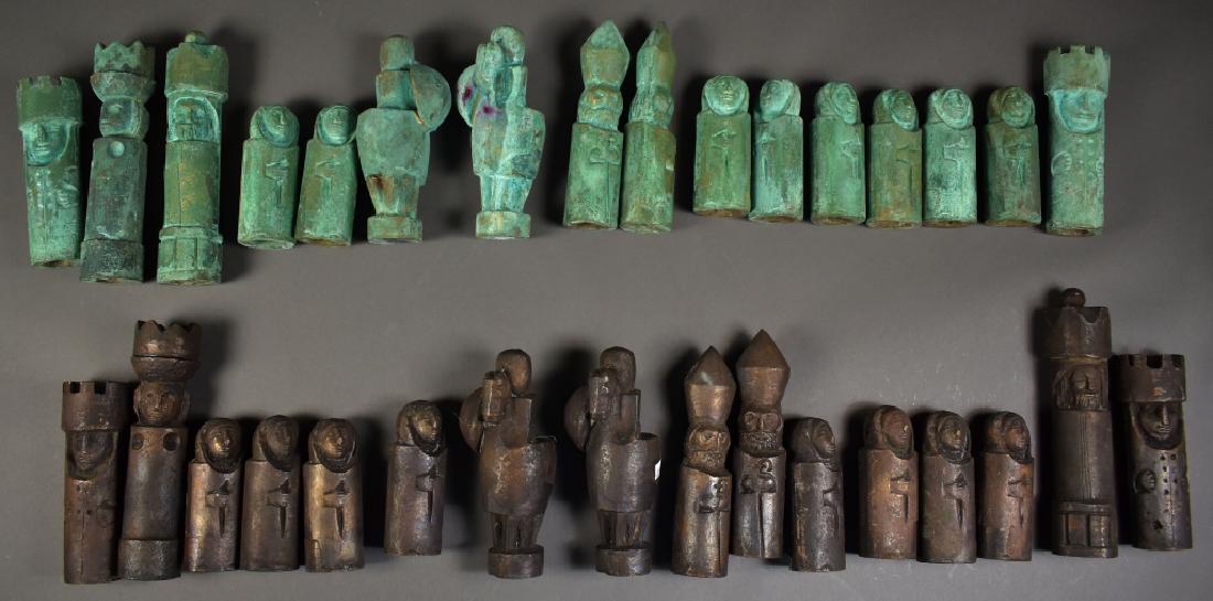 32 Piece Chess Set Hand Cast Solid Bronze Figures (1 of 6)