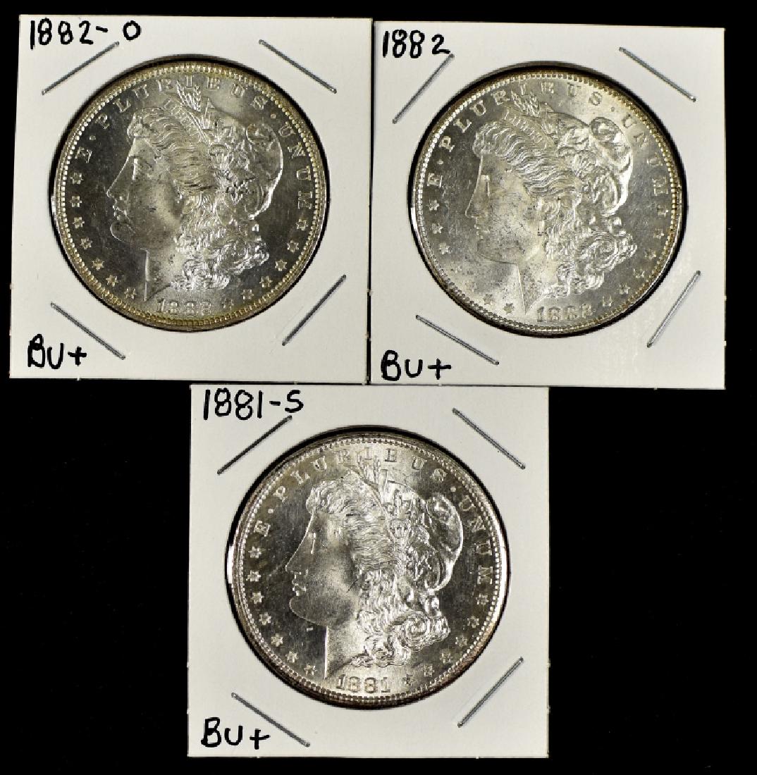 Three BU+ CC Morgan Dollars (1 of 2)