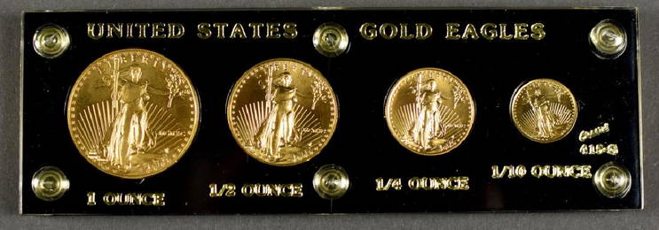 4-Coin Gold Eagle Set Dated 1990