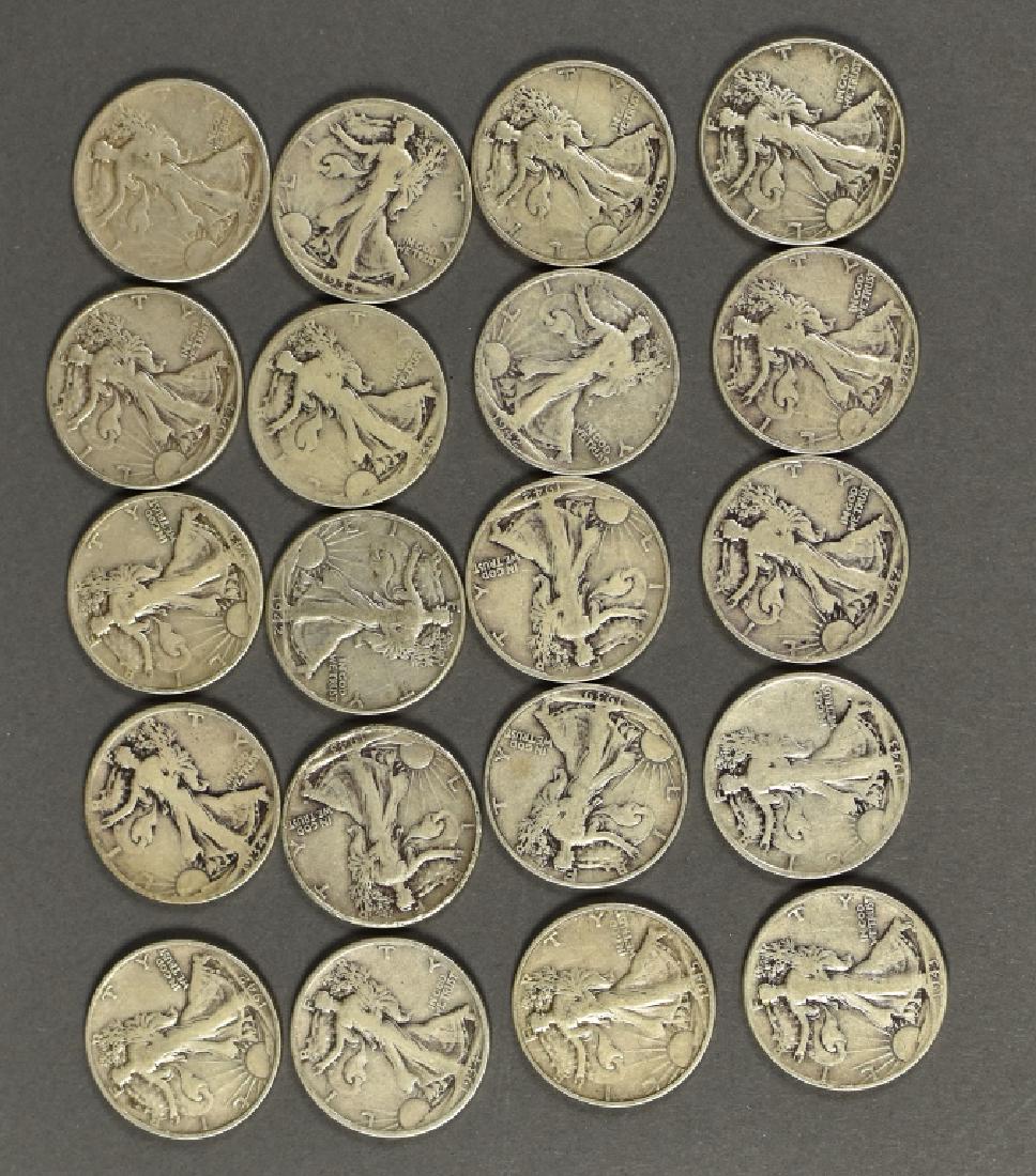 Roll (20 Coins) Walking Half Liberty Half Dollars (1 of 5)