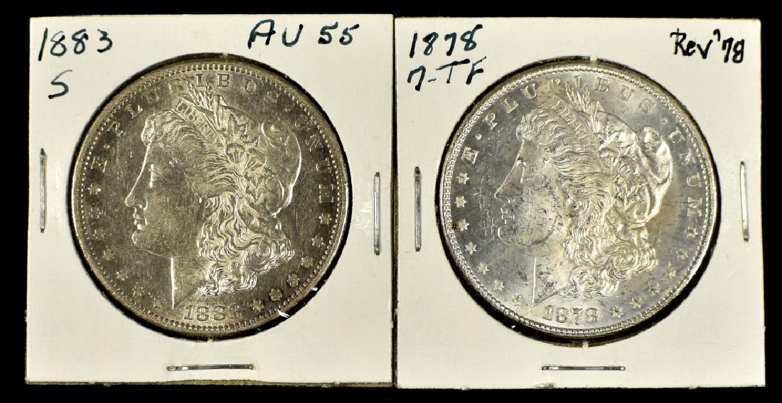 Two Better Date Morgan Dollars (1 of 2)