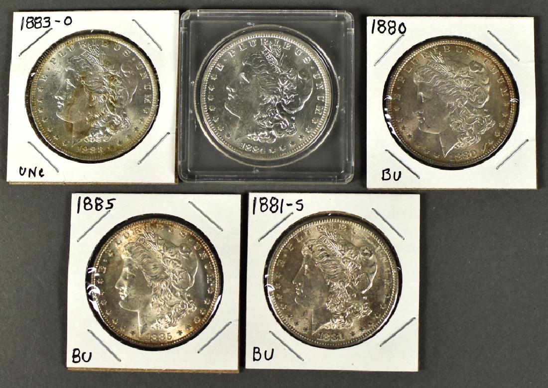 Five Uncirculated Morgan Dollars (1 of 4)