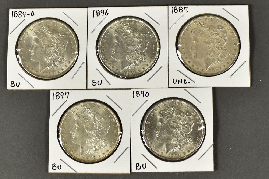 Five Uncirculated Morgan Dollars (1 of 4)
