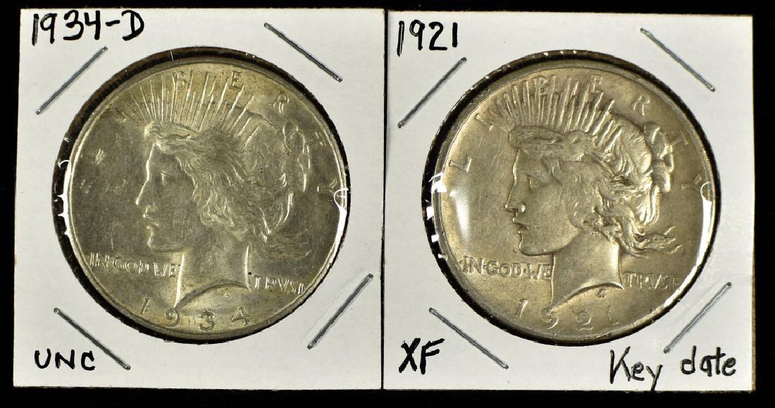 Two Better Date Peace Dollars (1 of 2)
