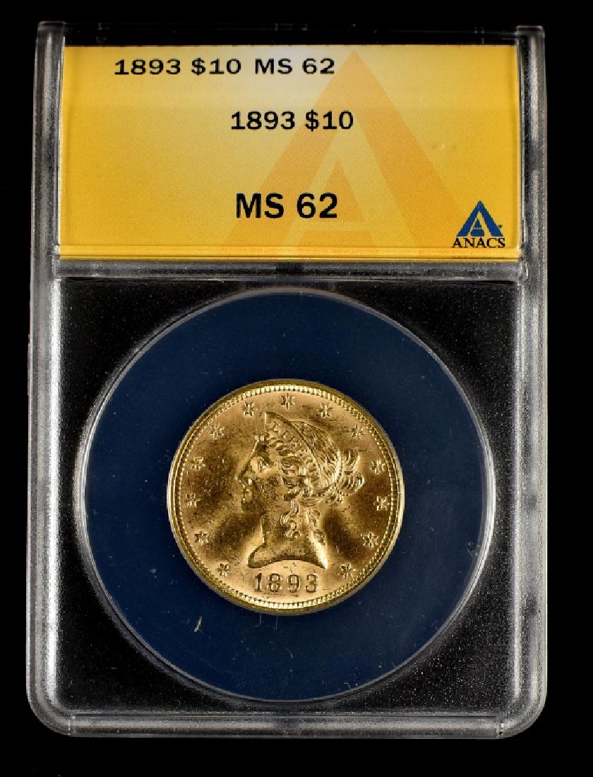 1893 Liberty $10 Gold Coin (1 of 2)