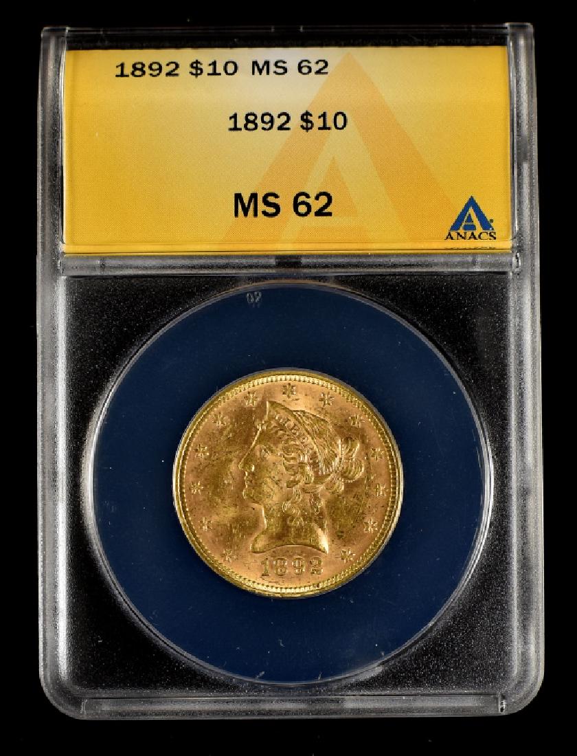 1892 Liberty $10 Gold Coin (1 of 2)
