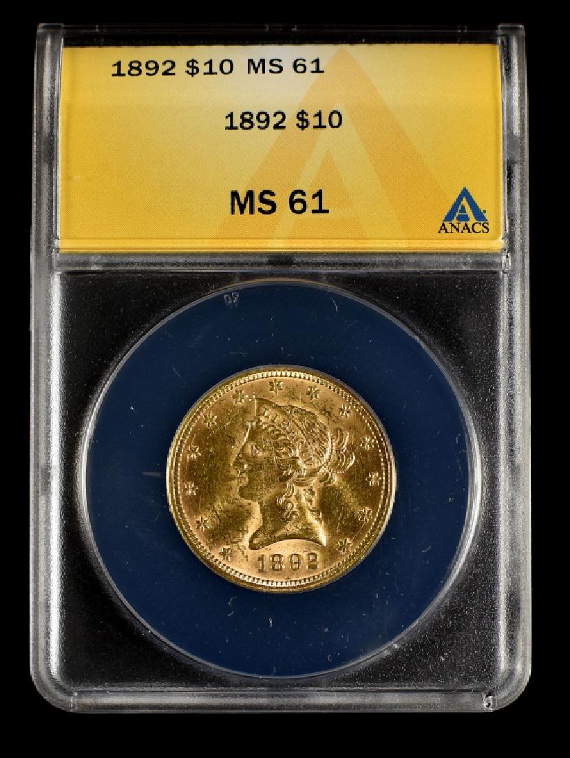 1892 Liberty $10 Gold Coin (1 of 2)