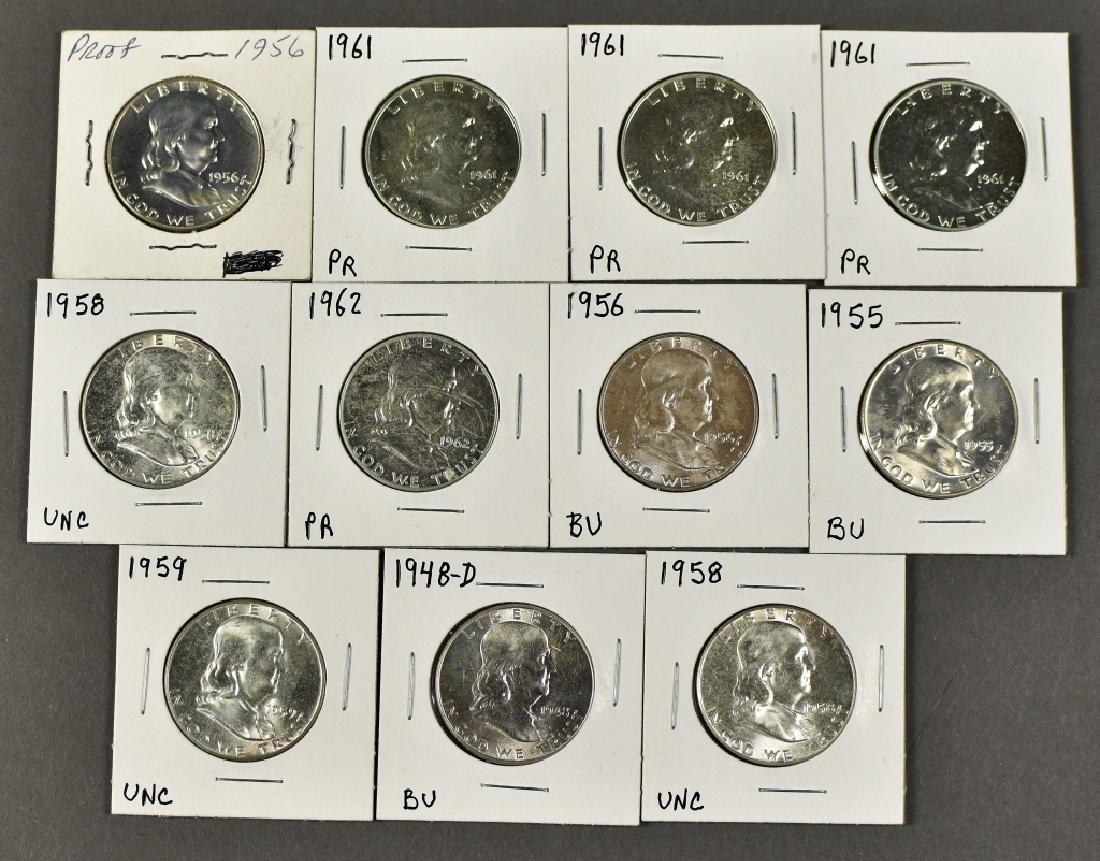 Group of Franklin Halves, BU & Proof (1 of 4)