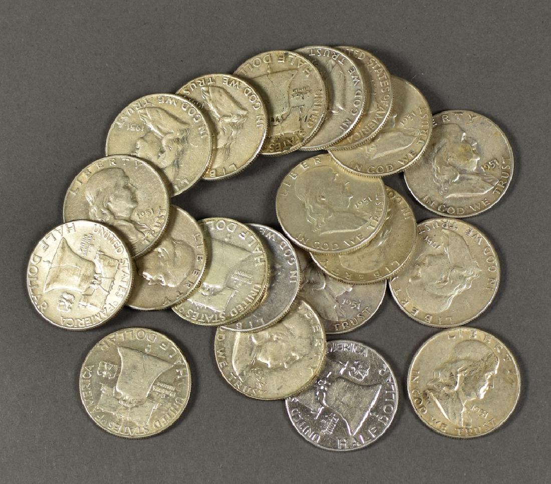 Roll (20 Coins) Circulated Franklin Half Dollars (1 of 3)