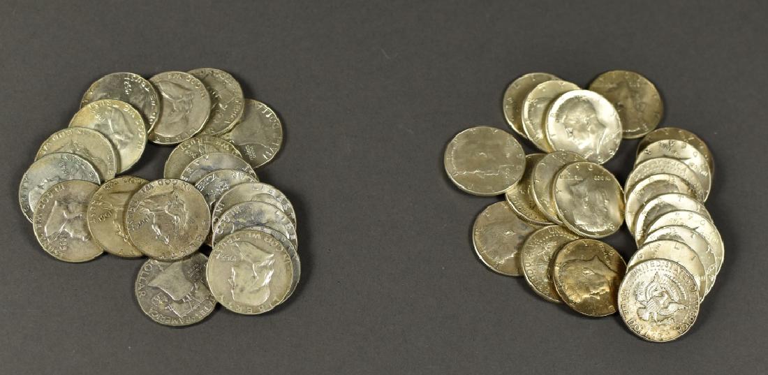 18 Franklin Half Dollars (Circulated) + (1 of 3)