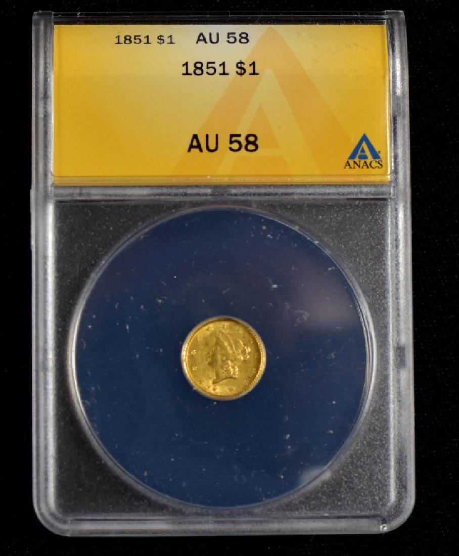 1851 Liberty Head $1 Gold Coin (1 of 3)