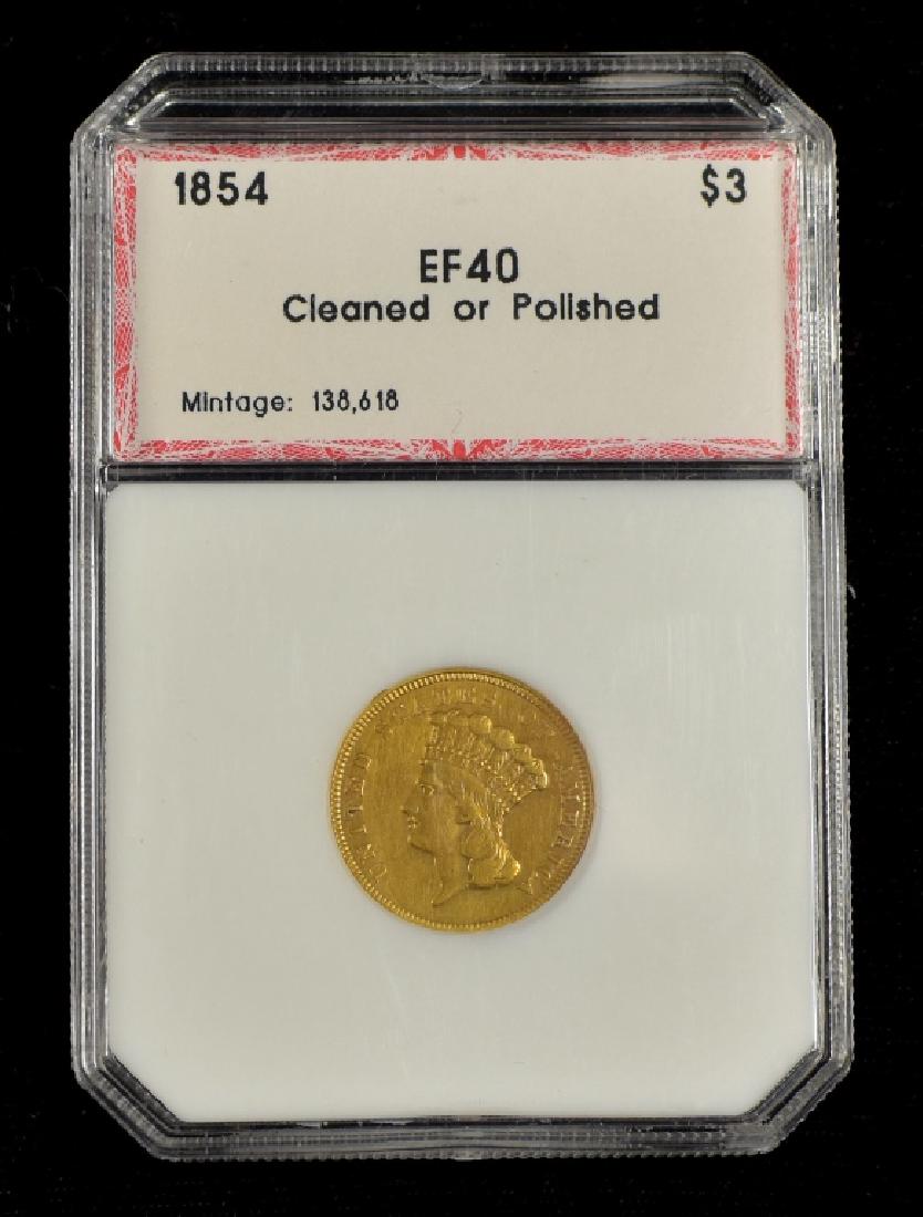 1854 Princess $3.00 Gold Coin (1 of 4)