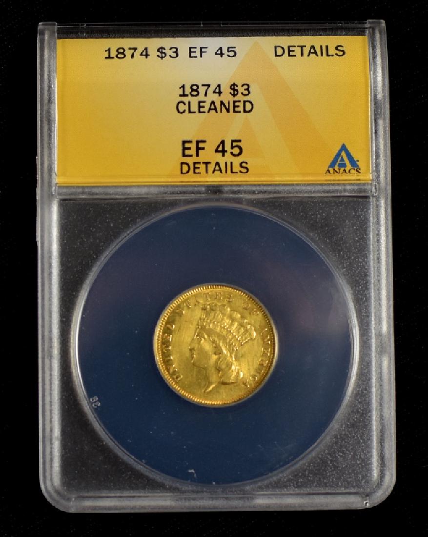 1874 Princess $3.00 Gold Coin (1 of 3)