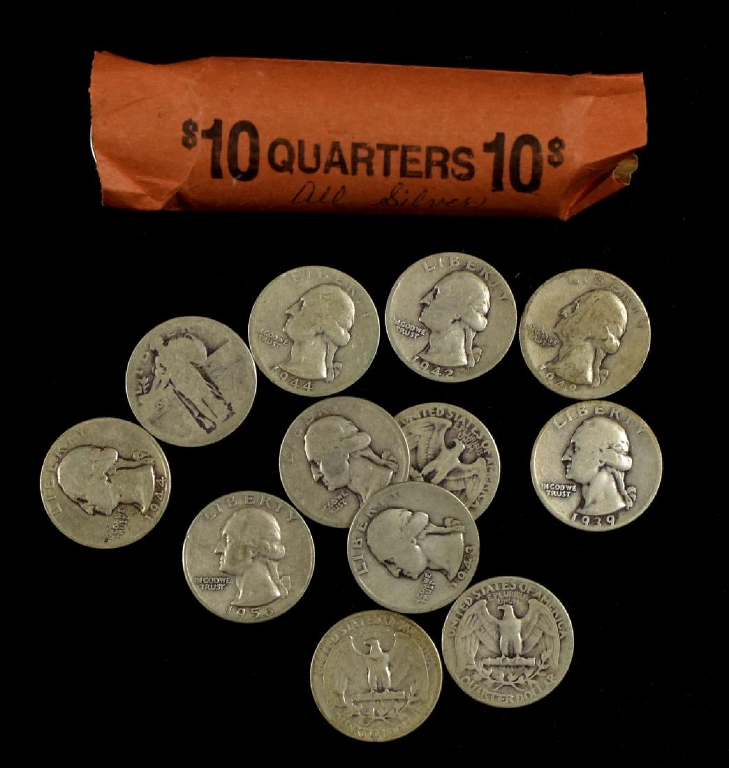 Roll (40 Coins) of 90% Silver Washington Quarters (1 of 3)