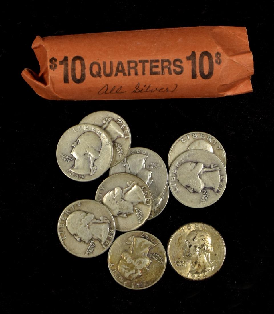 Roll (40 Coins) of 90% Silver Washington Quarters (1 of 3)