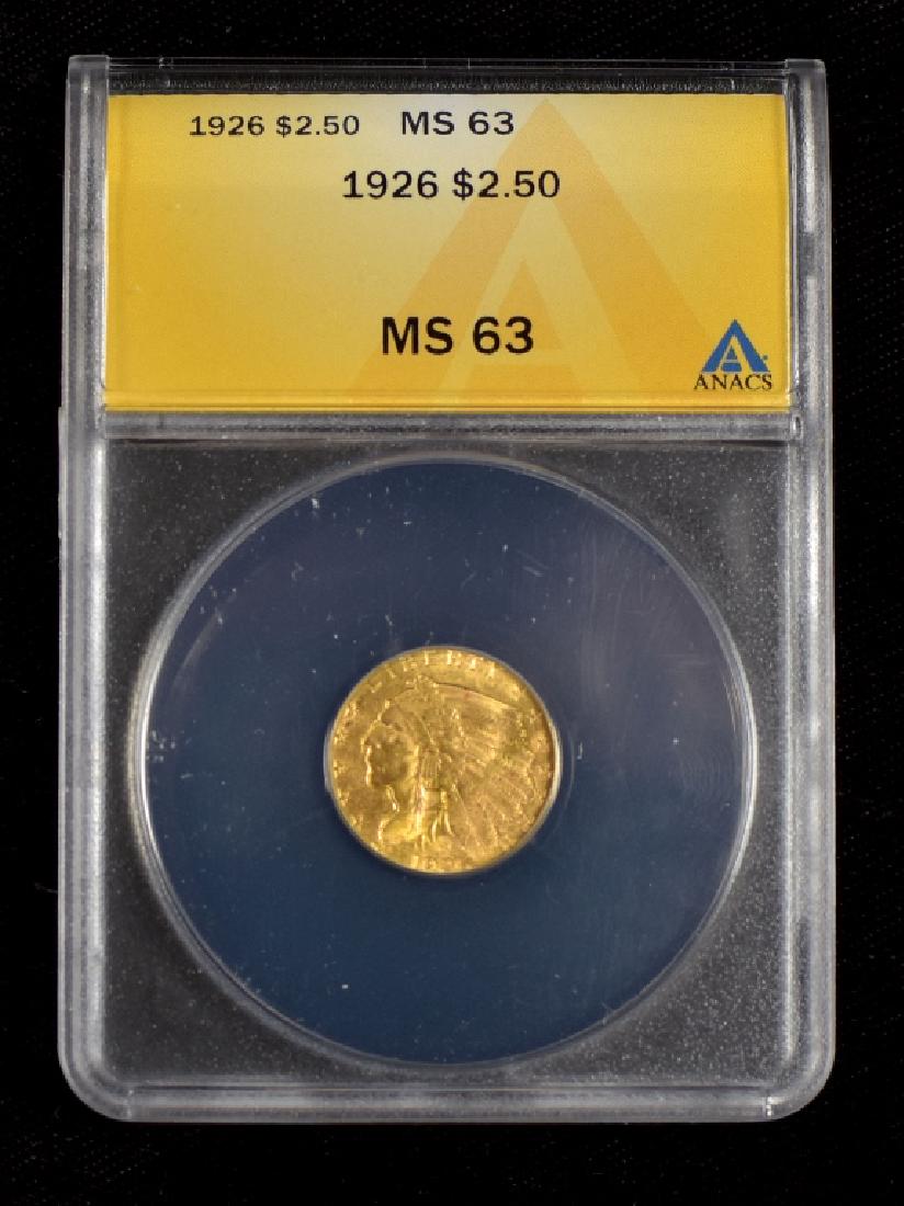 1926 Indian $2 1/2 Gold Coin (1 of 3)