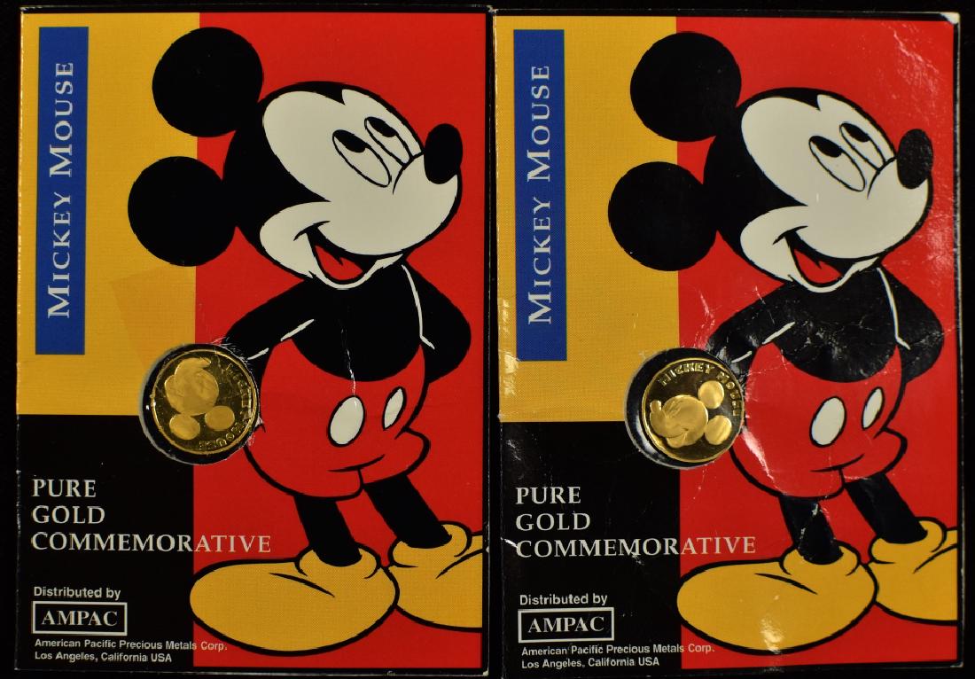 2 Mickey Mouse 1/25 Oz. Gold Medallions (1 of 2)