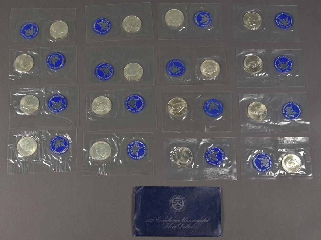 Sixteen 40% Silver Uncirc. Eisenhower Dollars (1 of 4)