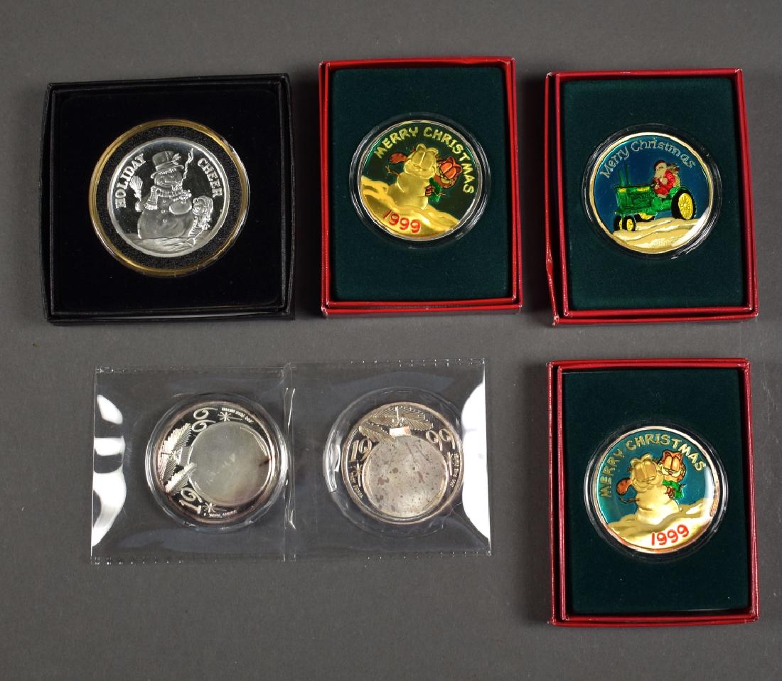 Group of 6 Holiday Silver Rounds (1 of 3)