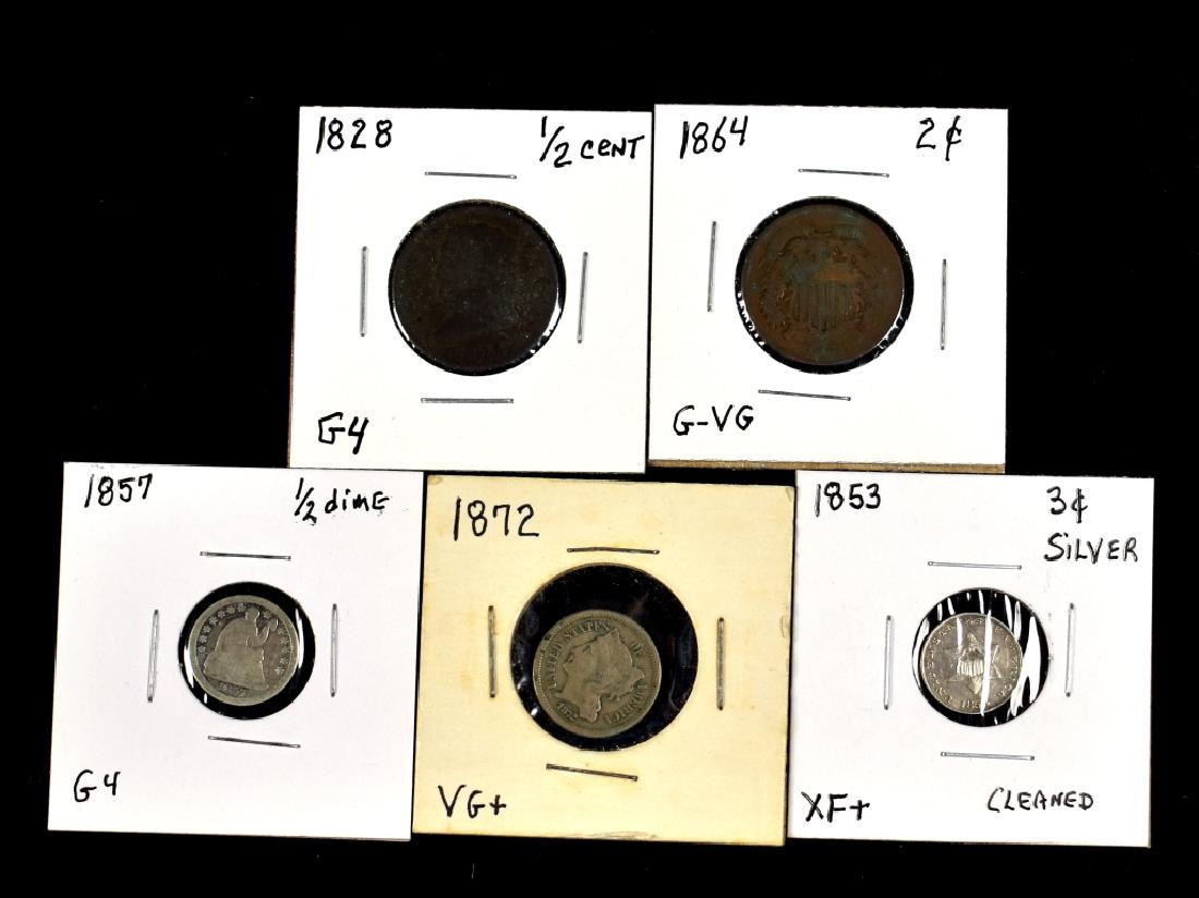 Six Obsolete Type Coins (1 of 2)