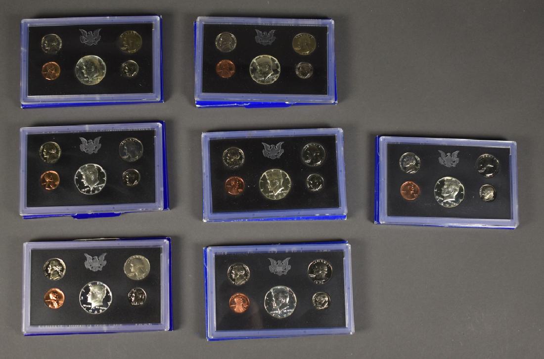 Seven Proof Sets w/ 40% Silver Half Dollar (1 of 4)
