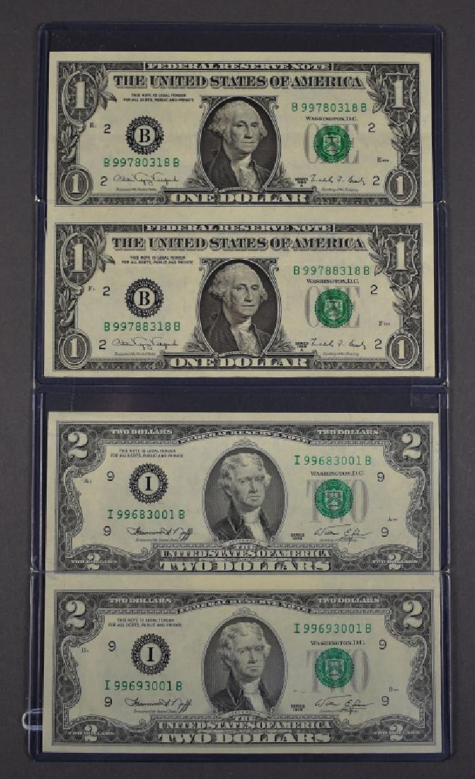 Group of 4 Uncut Legal Tender Currency (1 of 2)