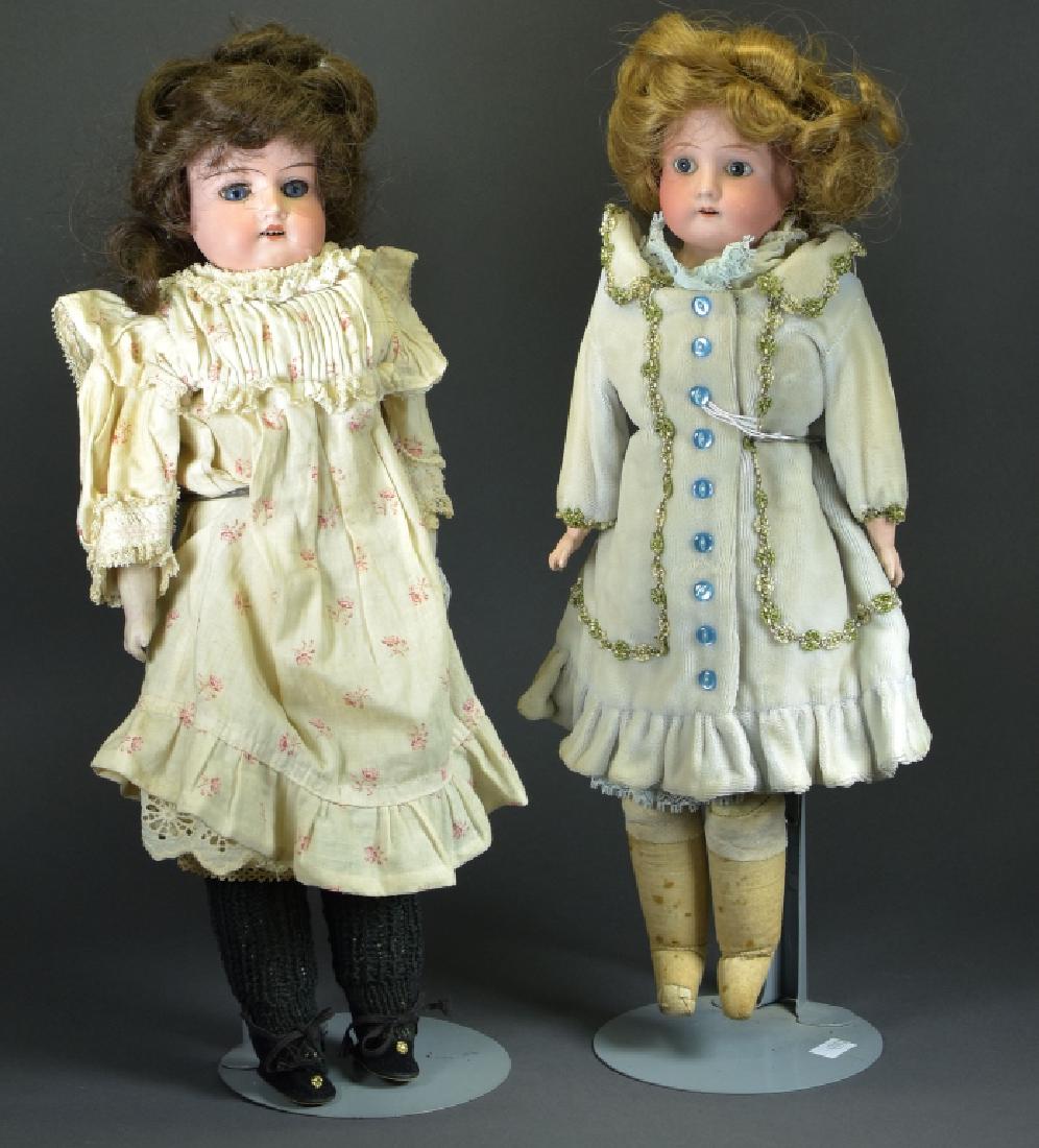 Lot of Two Dolls: 14.5" German Mabel doll, damaged shoulderhead. 15" Armand Marseille #370 with kid body. No damage and working sleep eyes.