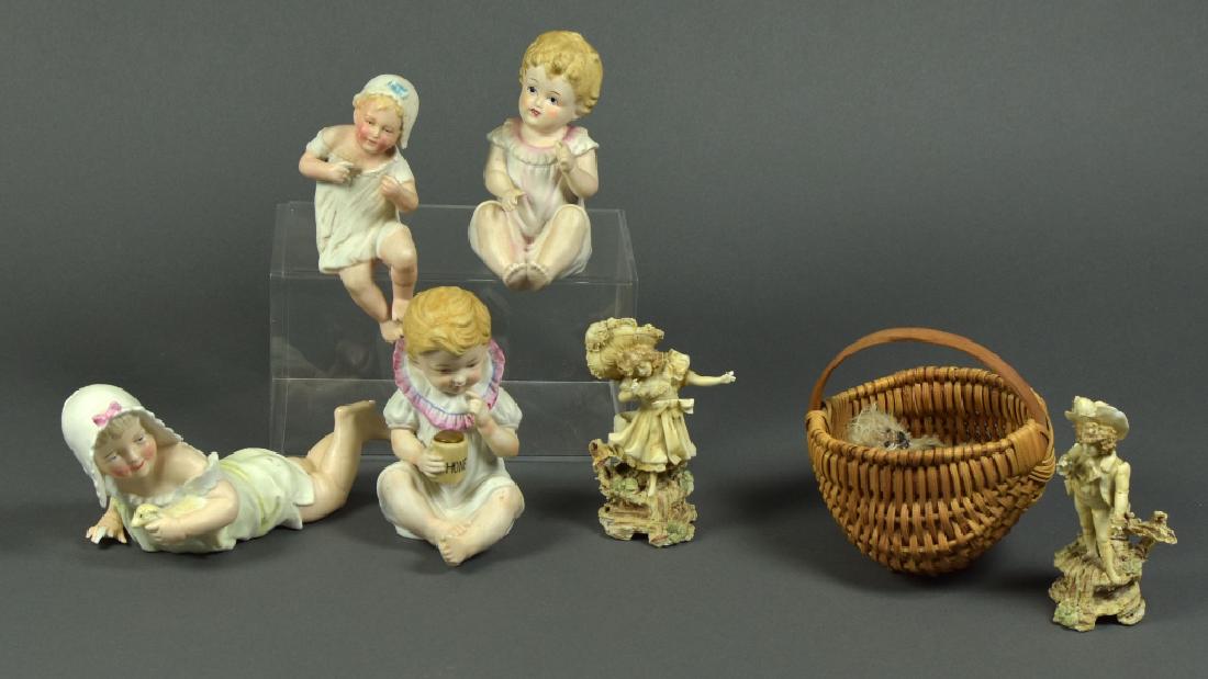 Box Lot of German Figurals: And piano babies. Some with Gebruder Heubach mark.