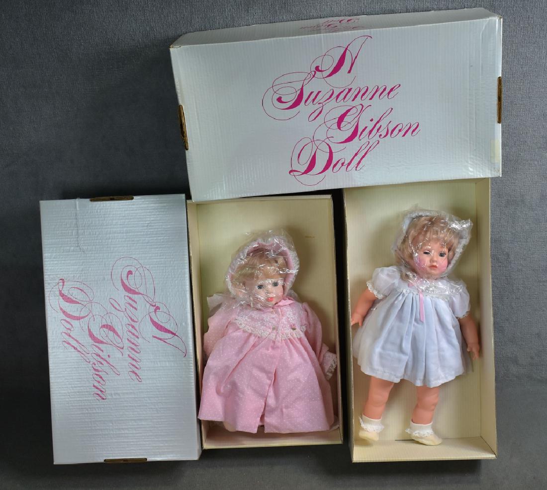 Richmond, VA Doll Artist Suzanne Gibson Dolls: Gibson blond baby and toddler in original boxes.
