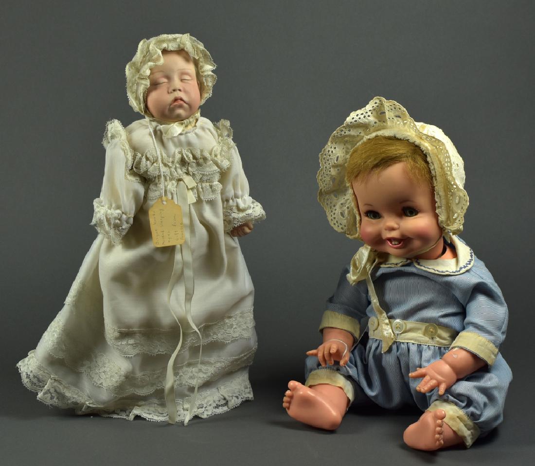 Ideal Chatty Baby & Ceramic Sleeping Baby: Good condition.