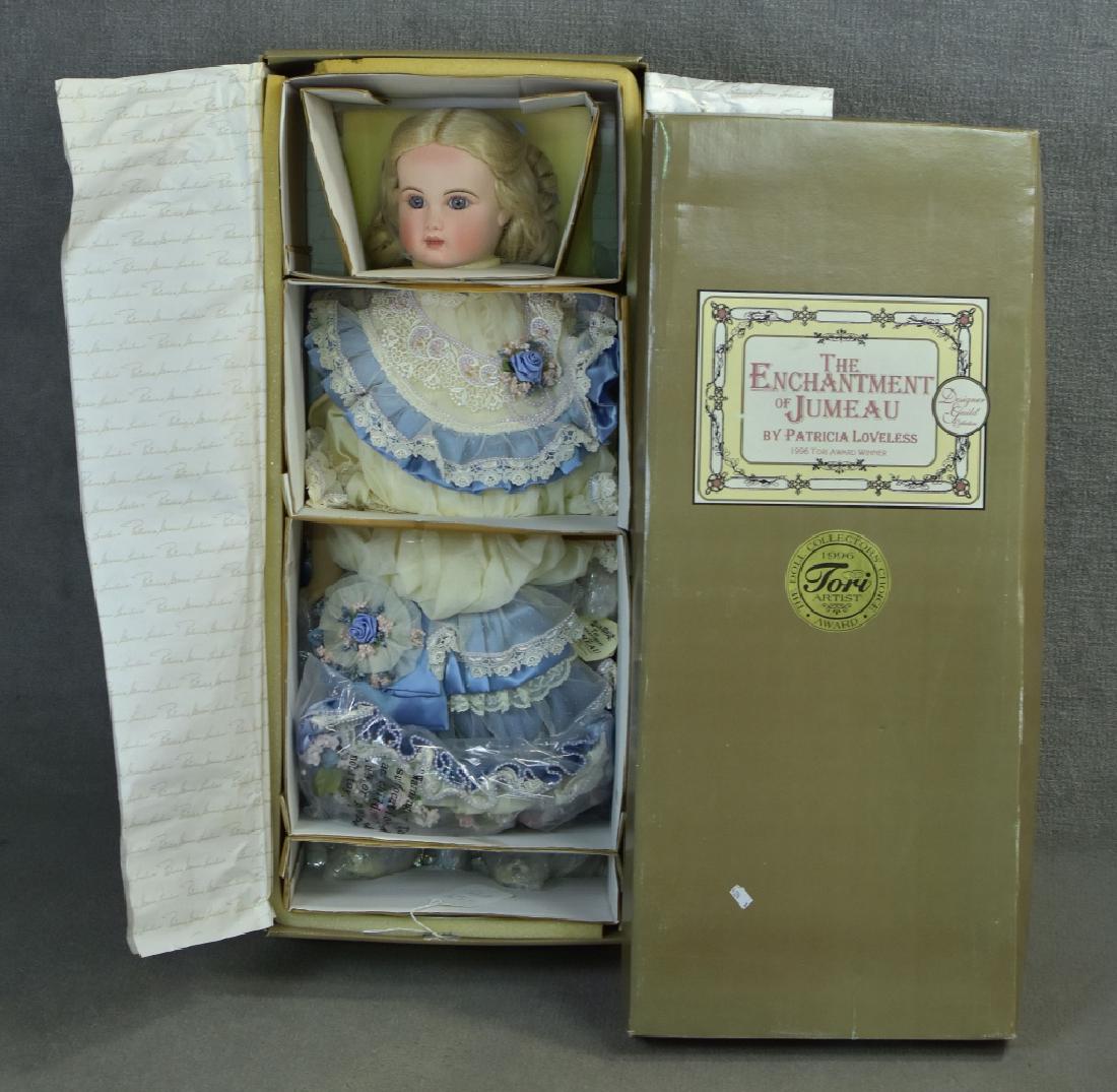Patricia Loveless "Enchantment of Jumeau" NIB: "Anna Nicole". Still wrapped in the box which is musty. Approximately 27"H.
