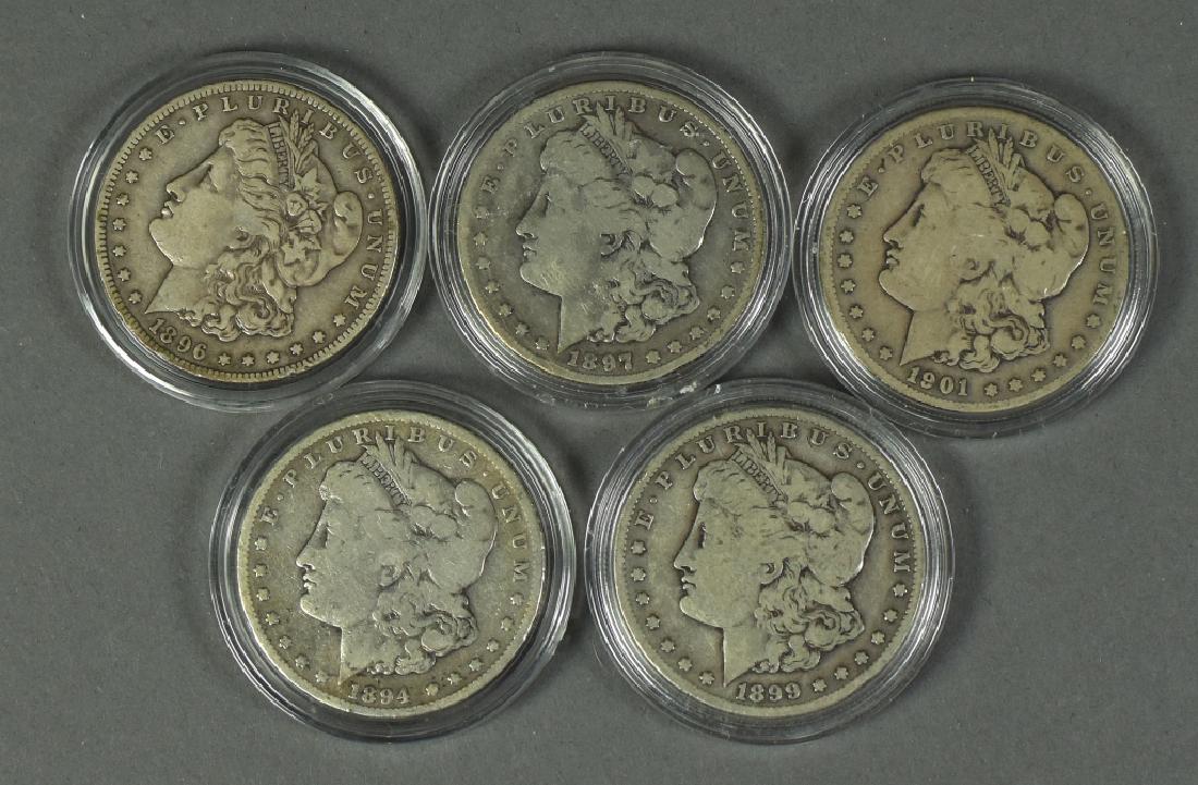 Group of Five Morgan Dollars with S Mintmark Dates are (1 of 2)