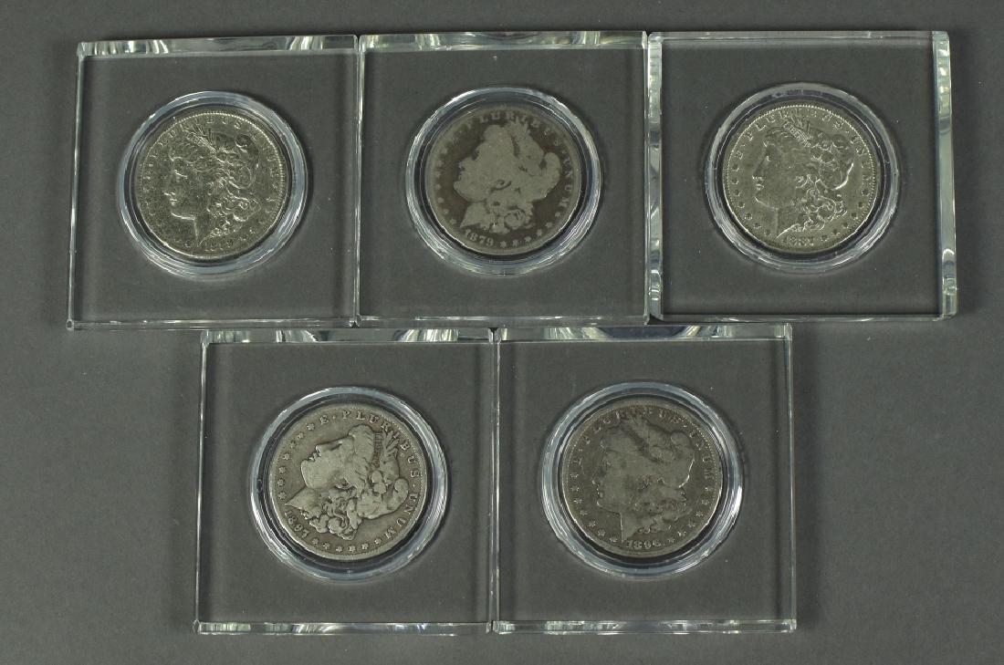 Five Morgan Dollars- All Circulated Dates are 1879-O, (1 of 2)