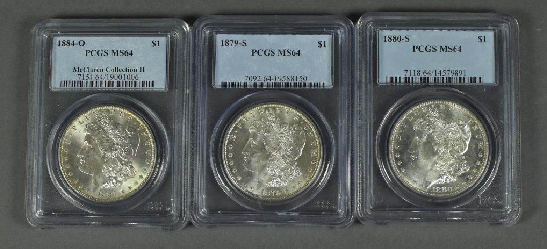 Three Morgan Dollars Dates are 1879-S, 1880-S, and (1 of 2)