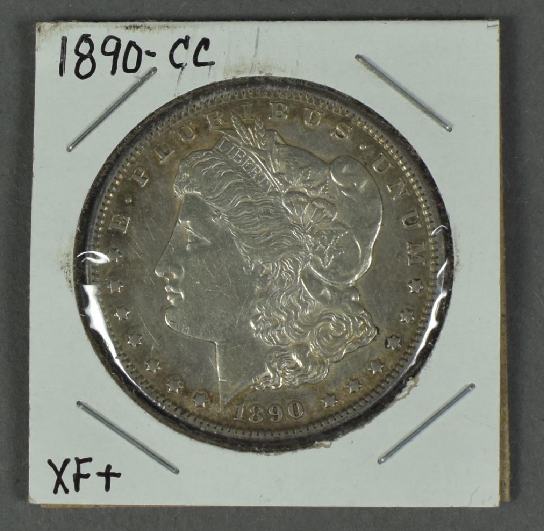 1890-CC Morgan Dollar Grades XF+, almost AU; nice (1 of 2)