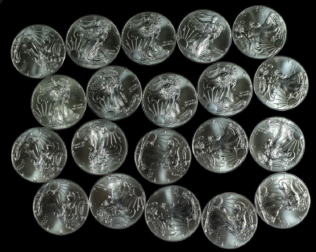 Roll of Silver Eagles Twenty coins.  All coins are (1 of 3)