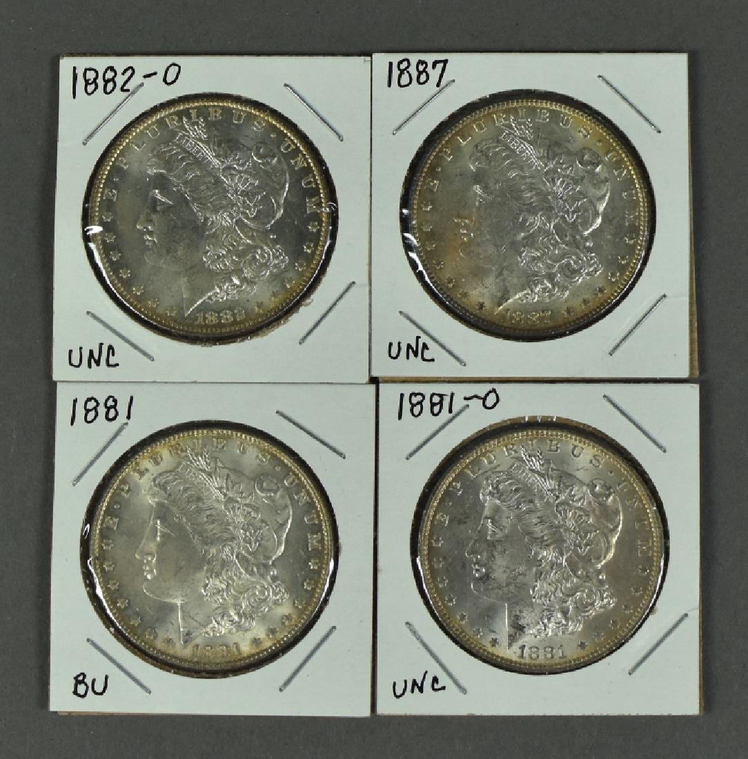 Four Uncirculated Morgan Dollars Grading Mostly MS61-63; (1 of 2)